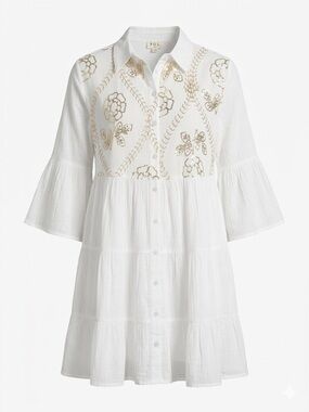 POL Sequin Embroidered Tiered Mini Dress  Size Small Oversized will fit Medium